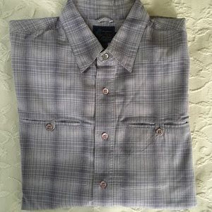 TOMMY BAHAMA Purple Plaid L/S Shirt Mens L 17 34
